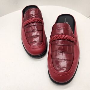 Ecco mules women's 10 red burgundy leather Sculpted LX preppy comfort new $175